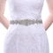 TOPQUEEN Glitzer Kristall Strass Gürtel Satin Schärpe Brautgürtel für Hochzeit Party Brautjungfernkleider (Naturweiss)
