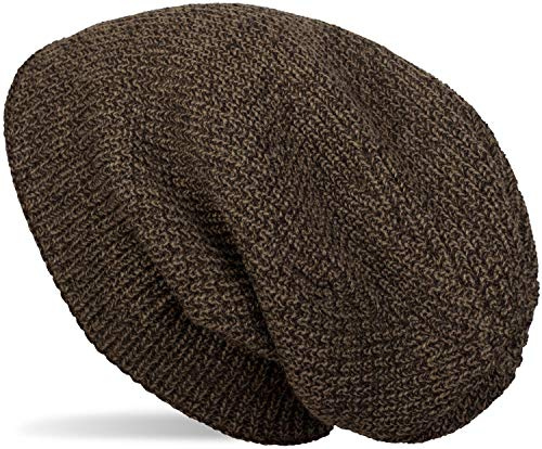 styleBREAKER Unisex Feinstrick Beanie Meliert Fleece Futter | Slouch-Passform, wärmendes Winter-Gewebe, elastische 22 cm Bundweite, 28 cm Gesamthöhe, passend für 54-64 cm Kopfumfang.