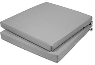 Rollmayer 2er Set Stuhlkissen Stuhlauflage Sitzkissen Sitzpolster Auflage für Stühle in Haus und Garten Kollektion Vivid (Silbergrau 31, 40x40x4cm)