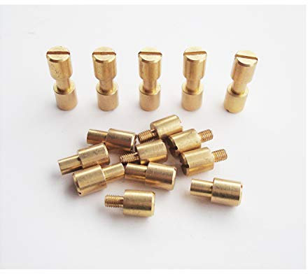 MYIW Couteau de Poche vis et boulons, Couteaux EDC Corby Couteaux Pivot Broches Attaches Rivets, Bricolage Couteau poignée Goujons, Paquet de 10 Ensembles (Laiton)