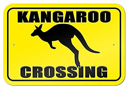 Inga Kangourou Plaque d'avertissement en étain 8 x 12 Pouces