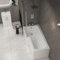 Qubix 1500 x 850mm Left Hand L-Shaped Shower Bath Bathtub + Glass Shower Screen