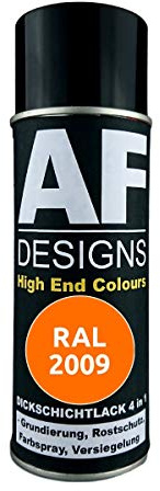 Alex Flittner Designs Spraydose RAL 2009 Verkehrsorange Dickschichtlack | Dickschichtlack Spray 4 in 1 - 400 ml