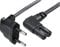 2m Euro Netzkabel C7 Fernseher Stromkabel, Kabel Gewinkelt Netzstecker auf Euro 8 Doppelbuchse Kleingerätekabel für Wireless Boxen, TV, Blu-Ray, Radio, Netzteile schwarz