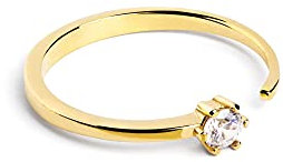 SINGULARU - Anillo Sophie. Ajustable. Plata de Ley 925 con Acabado Baño de Oro de 18 Kt. Talla Unica. Joyas para Mujer