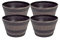 Thompson & Morgan Garden Herb Wooden Effect Barrel Planter, Outdoor Half Whiskey Cask Flower Pot, Indoor Rustic Patio Grow Plant Container (4, Small)