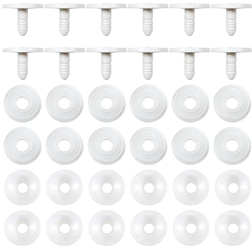 TOAOB 20 Sätze Puppen Gelenke Teddygelenke Weiß Kunststoff Puppengelenke Tiergelenke 40mm Gelenkscheiben DIY Puppe Herstellung Zubehör für Marionette Häkeltiere Bastelbedarf