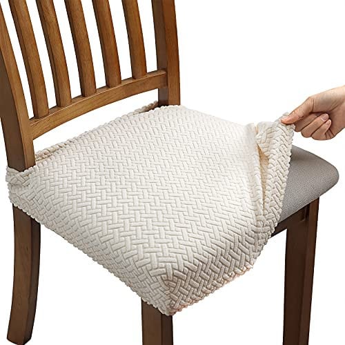 Fuloon Fundas Sillas Comedor, Fundas Sillas Ajustables,Pack de 6 Fundas Protectoras para Sillas Elasticas,Funda Asiento Silla Lavables para Comedor