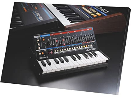 Kunstdruck auf Leinwand, Vintage, Synth Roland Juno Serie, Analog, Pub, 45 cm x 30 cm