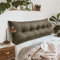 Johnear Rückenkissen für Sofa Rückenlehne Bett Lesekissen, Samt Bücherkissen Großes Lendenkissen Kopfteil Bett Kopfkissen Wandkissen Beinkissen (Khaki Gelb，160x8x50cm)