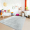 TT Home Teppich Kinderzimmer Waschbar rutschfest Kinderteppich Junge Mädchen Weich Pastell, Farbe: Grau, Größe:200 cm Quadrat