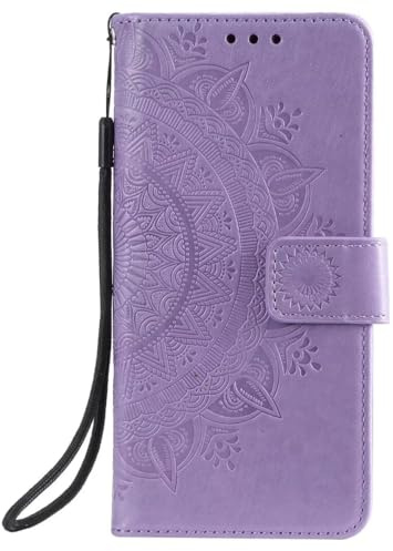 Dfjhure for Google Pixel 6A Case Leather Wallet Flip Folio Stand Bookstyle Case with Card Holder Stand Silicone Bumper Shockproof Slim PU Protector Cover for Google Pixel 6A,Purple