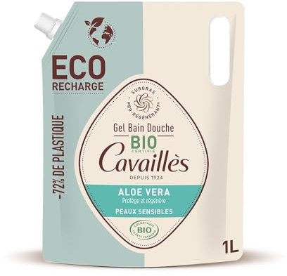 Rogé Cavaillès Gel Bain Douche Peaux Sensibles Aloe Vera Bio Éco-Recharge 1 L