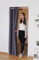 tinycurtains, Türvorhang mit Teleskopstange, einfache Montage in nur 1 Minute ohne Bohren (Türgardine grau H210 x B150 cm + Stange weiß B55-90 cm)