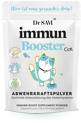 Dr. Sam Premium Immunsystem Pulver für Katzen - Immunbooster der pflanzliche Gesundheitshelfer zur Stärkung der Abwehrkraft - Hilft unterstützend bei Krankheit - Cat Immune Powder - hochdosiert - 45g