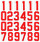 sourcing map Iron on Numbers 0 to 9 Heat Transfer 8 Red Single Number for Team Uniform, Sports T-Shirt, Football, Basketball, Baseball Pack of 24