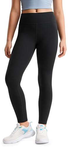 CRZ YOGA Girls Butterluxe Full Length Yoga Leggings - Athletic Sports Casual Pants High Waist Tights Kids Teen Black Medium