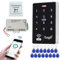 FUSYTULY Drahtlos WiFi Tuya Tür Kits Zugangskontrollsysteme 125KHz 13.56MHz IP68 Wasserdichte Touch RFID Tastatur und DC12V3A Netzteil 15pcs Keyfobs, Ohne Elektrische Schlösser