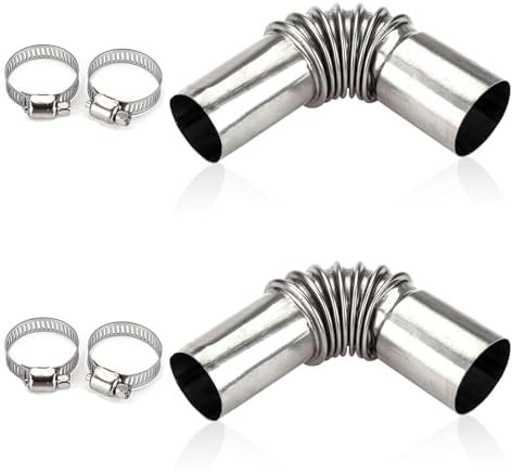 Manchon Echappement, Tube Inox Echappement 25 mm - Pour chauffage auxiliaire de voiture - Chauffage diesel - Accessoires de tuyau d'échappement avec 4 pinces en acier