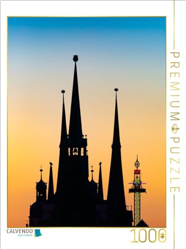 CALVENDO Puzzle Die fünf Türme von Halle-Saale | 1000 Teile Lege-Größe 64 x 48 cm Foto-Puzzle für glückliche Stunden