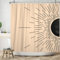ASDCXZ Boho Duschvorhang 180x220 cm, Modern Abstrakt Kunst Boho Style Schwarz Sonne Linie Khaki Bad Waschbar Duschvorhänge Polyester Textil Wasserdicht Badevorhang für Badewanne mit 12 Haken