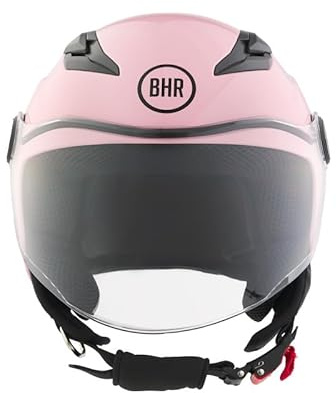 BHR Casco Moto Bambino, Casco Demi-Jet 838 CHILDREN | Omologato ECE 22.06, Casco Scooter per Bambini/Bambine, Visiera Antigraffio e Sgancio Micrometrico