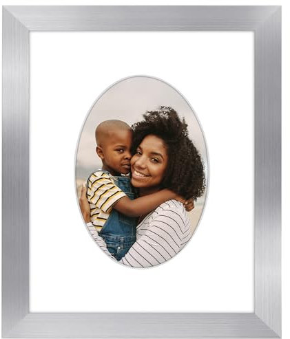 Americanflat Bilderrahmen mit ovalem Passepartout und bruchfestem Glas – Signature Collection – Designer-Bilderrahmen für Tischplatte und Wanddisplay – 20,3 x 25,4 cm Bilderrahmen ohne Passepartout