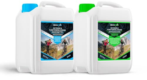 SkinStar Outdoor & Funktionskleidung Waschmittel + Wash-In Imprägnierung Doppelpack je 2,5L