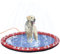 PawHut Splash Pad 170 cm Aspersor de Juegos de Agua con Rociador Tapete de Salpicaduras Piscina de Verano Portátil para Mascotas y Niños Rojo y Azul