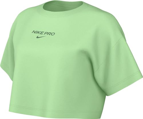 Nike Women's Damen Dri-fit Pro Short-Sleeve CRP Tee Top, Vapor Green, M