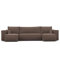 GREKPOL Ecksofa Paris U Poso Cordstoff Sofa Couch mit Schlaffunktion Bettkasten (Braun Poso 06)