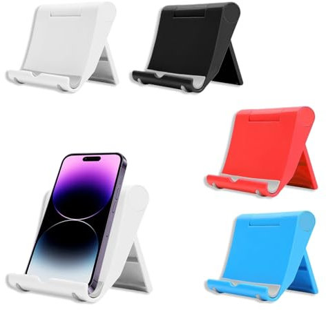 4 Pezzi Supporti Universali Regolabili per Dispositivi Mobili, Supporto Telefono Scrivania Holder Stand Anche per Reggi Tablet o Poggia Smartphone Sostegno Design Ergonomico per Tavola o Comodino