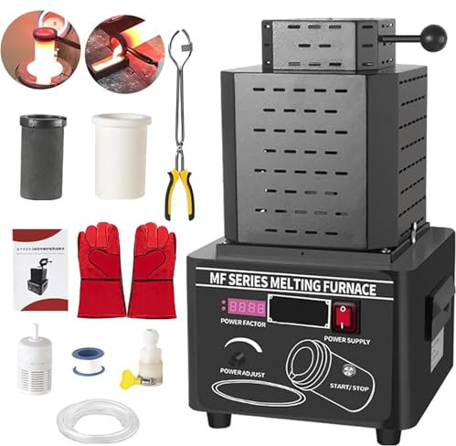 GYQSSD Four De Fusion d'or, Four De Fusion De Métaux Numérique électrique 1/2/3 Kg, Kit De Moulage De Fusion De Métaux pour Bijoux, Métaux Précieux, Or, Argent, Cuivre, Aluminium,3kg-Black