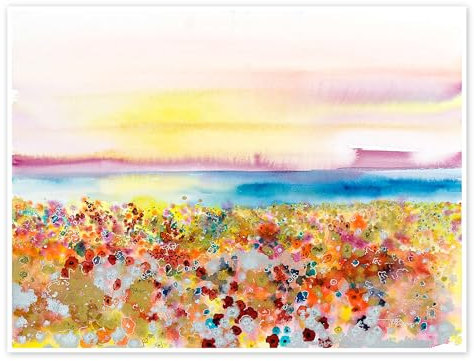 Feld der Freude, abstrakte Landschaft Poster von Tara Thelen 70 x 50 cm Wandbilder Wanddeko