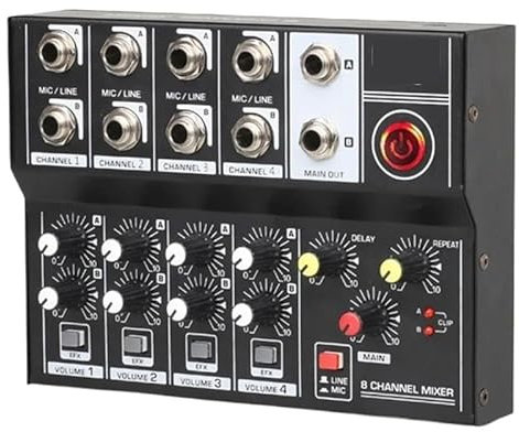 Mesa de Mezclas, Mezclador Profesional de 8 Canales, Consola DJ, Centro Digital, Interfaz móvil, Mesa de frecuencia de Sonido portátil, Tarjeta amplificadora de Mezcla