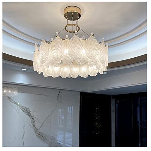 Lu Nan Lampe à Suspension, LED Lampe de Lustre Moderne, Suspension en Verre LED Lampe Suspendue Compatible with la Salle à Manger à Nordique Salon déco LED Lustre(65cm)