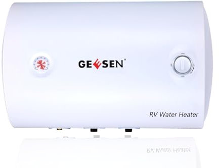 GEESEN Calentador de agua eléctrico de 50 litros, RV TR Remolque sin fin para interiores e impermeable, calentador de agua compacto punto de uso, ducha de baño (50 l), enchufe 120 V