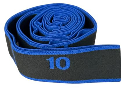 GIMIRO Fitness-Gummiband Segmentiertes Widerstandsband für Yoga Pilates Tanz Stretchband Rehabilitations Spannband (Dark Blue - 10 Loops)