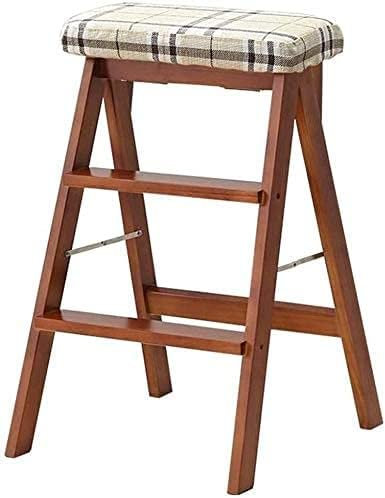 Escabeau Repose-pieds Tabourets Repose-pieds Escabeau Ménage Tabouret Pliant Échelle Portable Chaise Adulte Tabouret de Cuisine Banc Haut en Bois Massif Escabeau Escabeau (Bois d'origine) (Noyer)