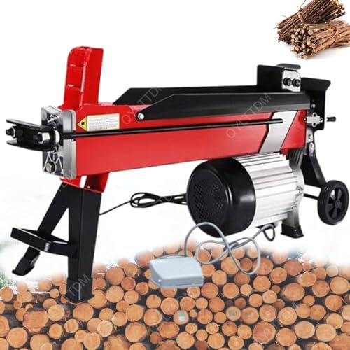 QYLTTDM Hochleistungs-Elektrischer Holzspalter, 8 Tonnen Elektrischer Holzspalter, Spaltet Holzscheite Mit Einer Länge Von Bis Zu 550 Mm, Mit Fußschalter Und Querschneiderkopf