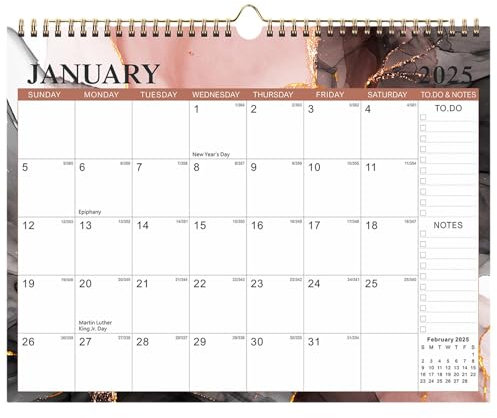 Wandkalender 2025 Bis 2026 – Terminplaner Für Zwei Jahre, Spiralbindung | Professioneller Und Persönlicher Kalender, Zielplaner, Terminverfolgung, Wandspiralkalender, To-Do-Liste Und Notizen Für Feier