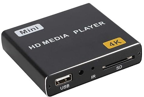 Sctecoau Mini 4K HDD Media Player 1080P Reproductor de Video Digital Horizontal y Vertical con Unidad USB/Tarjetas SD Enchufe de la UE
