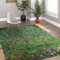 AAFUOO Badezimmerteppich mit Blumenmotiv, 60 x 110 cm, Gustav Klimt, Italienischer Gartenteppich für das Wohnzimmer, grüner, Schlafzimmerteppich mit Blumen-Ölgemälde, Rutschfester waschbarer Teppich