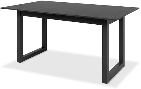 KHG Esstisch Anthrazit ausziehbar 160-200cm, moderner Esszimmertisch für bis zu 10 Personen, Tischplatte & Kufen-Gestell Dunkel-Grau in Holzwerkstoff foliert, 100kg belastbar