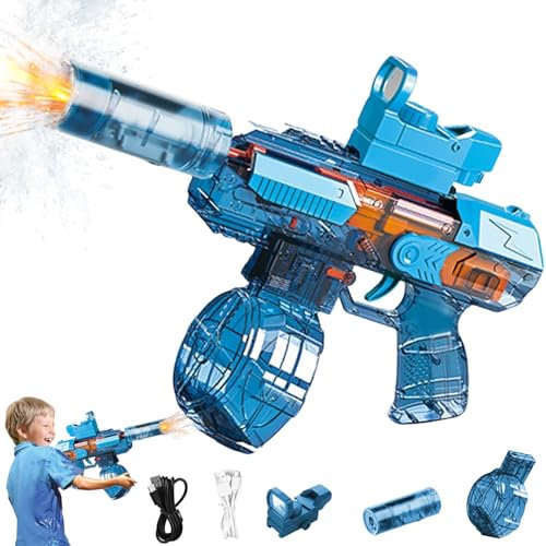 Wasserpistole Elektrisch Sehr Stark, Automatische Wasserpistole, Elektrische Wasserpistole für Erwachsene und Kinder, Wiederaufladbar Wasserpistole Kinder mit Blitzeffekten, Für Pool, Strand, Garten