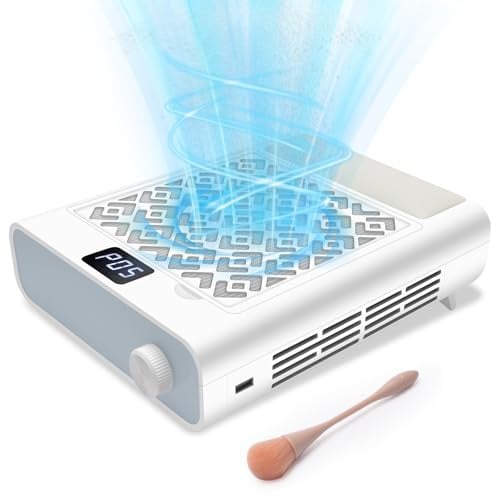 CGBE Staubabsaugung für Nägel 3600RPM, Nagelstaubsauger mit 2 Filtern-Weiß | Professionell Nagelstaubsauger mit Einstellbarer Geschwindigkeit und Wiederverwendbarem Filter, für Salon und Home Studio.