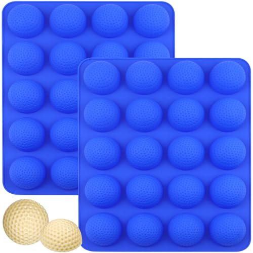 Golf Ball Silicone Chocolate Mould, Golf Ball Ice Mould with 20 Holes Golf Mould, Large Ball Shaped Round Trays, 3D Cake Decorations for Chocolate, Jelly, Dome Mousse
