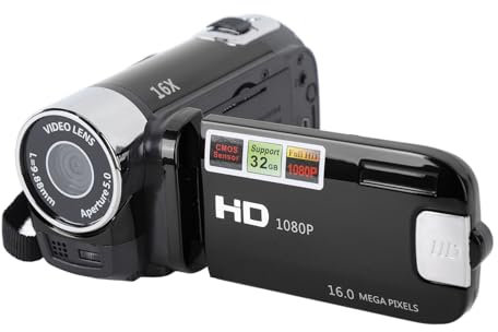 Cocoarm 4K Videocamera Camcorder Portatile Camera 48MP Videocamera Digitale con Schermo da 2,7 Pollici Zoom Digitale 16x Registrazione, Registratore DV Fotocamera Digitale Videocamera (BLACK)