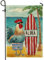 Drapeau de jardin en forme de coq tropical, décoration de plage colorée avec planche de surf Aloha, drapeau d'été double face pour décoration de fête en plein air, 30,5 x 45,7 cm