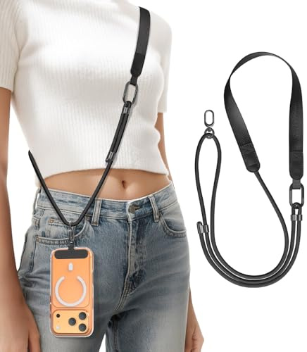Niunisi Crossbody Phone Lanyard with Phone Tabs, Skin-Friendly Neckband